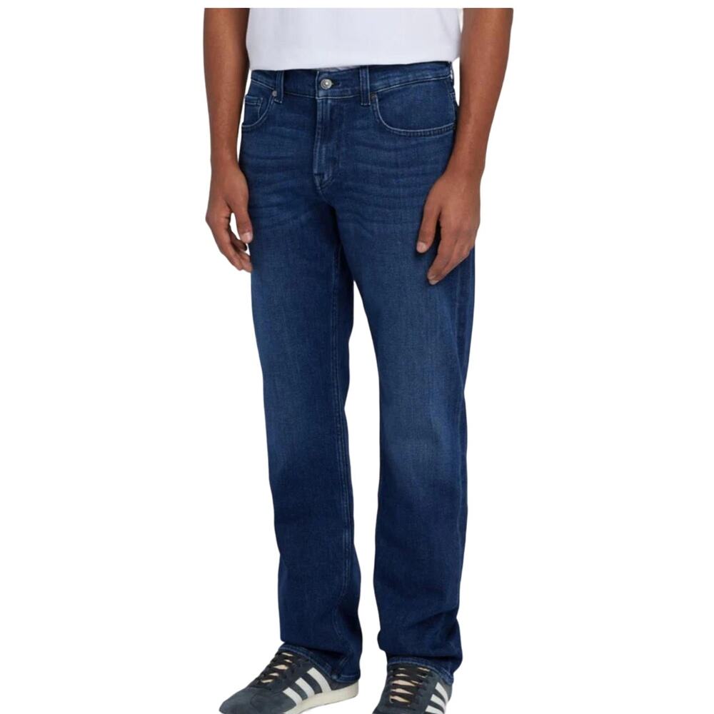 7 For All Mankind Men's Straight Jeans - Dark Blue